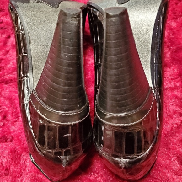 NAUGHTY MONKEY BLACK MOC CROC SHINY BUCKLE PUMPS - Picture 5 of 8